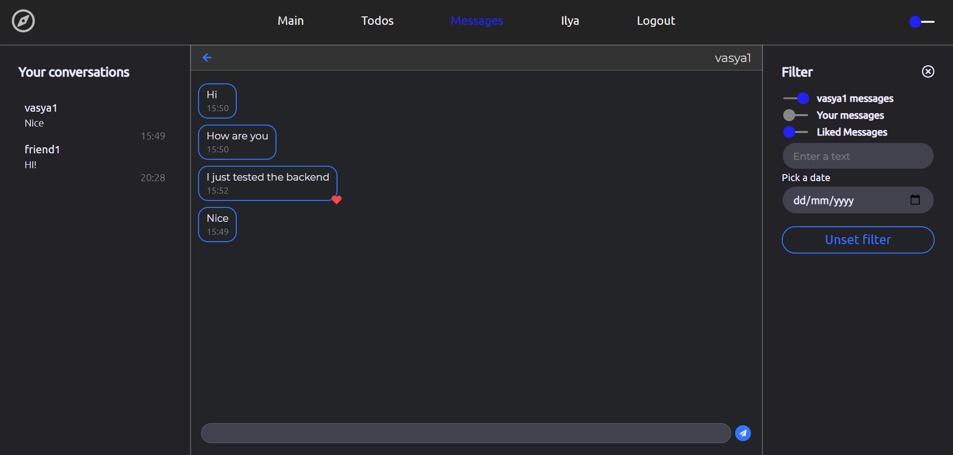conversation page