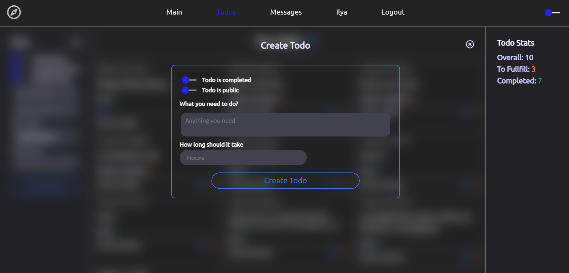 Create todo form