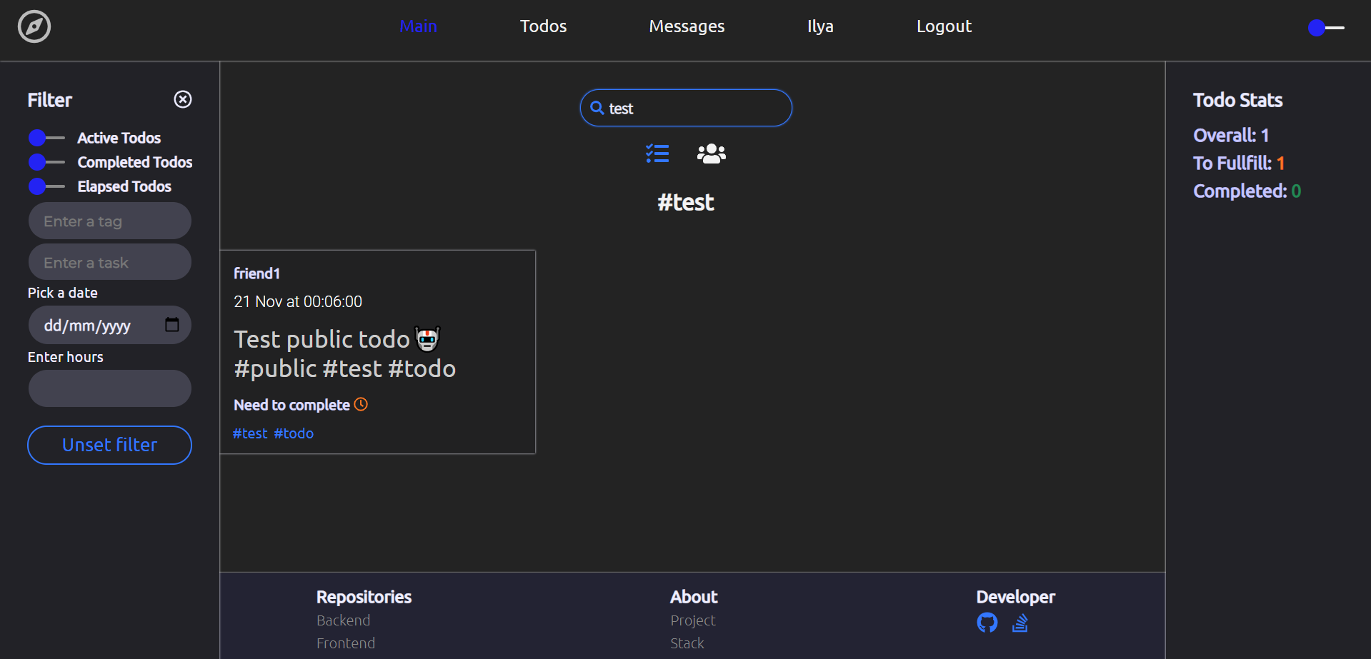 The page of todos